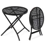 Same Code 51627668 31" Tall Directors Chair with Footrest, 4Portable Bar Height Folding Camping Chair with Built-in Cup Holder, Side Table, Storage Pocket, Gray & Navy - Image 13