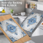 Three-piece kitchen rug set, non-slip and washable, abstract pattern kitchen hallway rug, soft and comfortable, suitable for sinks, floors, entrances, hallways and bathrooms. - Image 6