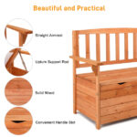 112 * 58 * 84cm Cedar Yard Storage Box With Backrest Armrest Bright Orange Red - Image 7