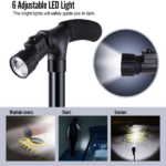 2 Pack 5-Levels Adjustable Height Walking Stick Portable Foldable Cane Travel Camping Hiking Walking Cane w/LED Light (US Logistics For USPS/DHL/Fedex/UPS. No designated logistics accepted TK/TMEU only For self-pickup - Image 14