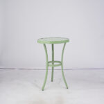 Outdoor Round Side Table, Small Metal Table Patio End Table Coffee Bistro Table for Indoor Outdoor, Light Green - Image 8