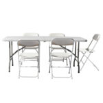 6' Folding Table Portable Plastic Indoor Outdoor Picnic Party Dining Camping Tables - Image 9