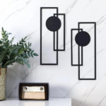 CIFbuy Abstract Line iron Wall Art Set Modern Minimalist Black and White Decor for Living Room Bedroom Office Halloween Gift (TikTok, temu pick-up service)