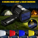 "Rechargeable Spotlight, Super Bright Spotlight Flashlight, Long Running Spot Light Searchlight, Outdoor Handheld LED Flashlight High Lumens with Solar Panels for Hunting Camping Boat " - Image 3