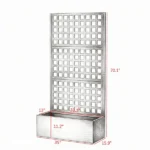 White 35"x16"x70" Galvanized Raised Garden Bed – Planter Box with Trellis for Climbing Vegetables & Vines(Only one garden bed) - Image 2