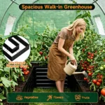 80"×79" All-Weather Walk-in Greenhouse, Heavy Duty Galvanized Metal Frame Tear-Proof PE Cover Outdoor Plant Hot House with 4 Mesh Vent Windows Wind Ropes Ground Stakes for Vegetables Flowers Fruits Growing - Image 11