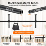 Room Divider Curtain Rod, Adjustable 28"-72"W x 4-10 ft H Heavy-Duty Partition Rod - Image 6