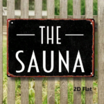 CIFbuy Vintage Metal Sign THE SAUNA Red Border Black Background, 2D Flat Rustic Iron Wall Decor 8x12 Inch 20x30cm, Distressed Design Hi TikTok, TikTok, n Hi Self-pickup Logiopics - Image 5