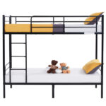 Same Code 12883671 Iron Bed Bunk Bed with Ladder for Kids Twin Size Black - Image 21