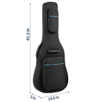 600D Oxford Cloth Electric Guitar Bag Black With Blue Line - Image 12