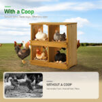 Nesting Boxes for Chickens, Wooden Chicken Nesting Box, Laying Eggs Nest Box for Chickens Hens Ducks, Yellow, 4 Compartments - Image 10