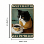 CIFbuy Vintage Metal Wall Art More Espresso Less Depression" Poster, Rustproof UV Resistant Unframed 2D Flat Decor Less DepikTok, Less DepikTok, t Self-pickup Logiopics - Image 8