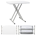 Replace 59374361 76*50*70.5cm Liftable Garden Plastic Table White - Image 12