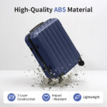 ABS Trolley Case 20in 24in 28in 3PCS Suitcase Set Vertical Striped Frosted Case Suitcase Navy Blue - Image 20