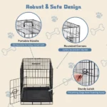 Dog Crate, 30 Inch Medium Folding Metal Wire Pet Single Door Dog Cage with Divider Panel and Plastic Leak-Proof Pan Tray, Outdoor(Shipment from Walmart) - Image 2