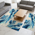 Three-piece kitchen rug set, non-slip and washable, abstract pattern kitchen hallway rug, soft and comfortable, suitable for sinks, floors, entrances, hallways and bathrooms. - Image 11