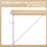 Oak-colored SG001FD P2 particleboard + iron pipe 160cm cut-out computer desk with non-woven fabric storage - Image 8