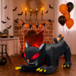 6.5 FT Halloween Inflatables Animated Black Cat with Shakable Head, Outdoor Decorations Blow Up Yard Decor with Built-in LEDs for Indoor Party Garden Lawn Decor - Image 11