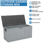 75gal 260L Outdoor Garden Plastic Storage Deck Box Chest Tools Cushions Toys Lockable Seat - Image 7