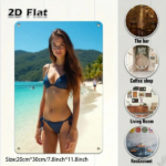 CIFbuy Funny Bikini Girl Metal Wall Sign, Vintage Pin Up Retro Bar Decor, Durable 2D Printed Tin Art, Novelty Home Room Gift For Women TikTok, TikTok, urable Self-pickup Logiopics - Image 7