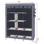 69" High-leg Non-woven Fabric Assembled Cloth Wardrobe Gray - Image 7