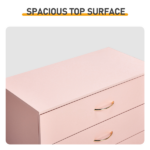 25.98"*12.99"*30.42" 4-Drawer Cabinet Faux Rose Gold Handles Pink - Image 6