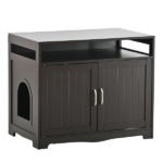 Litter Box Enclosure, Cat Litter Box Furniture with Hidden Plug, 2 Doors,Indoor Cat Washroom Storage Bench Side Table Cat House, Large Wooden Enclused Litter Box House, Esspresso - Image 3