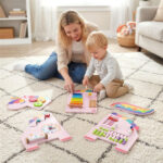 11-in-1 Dinosaur Activity Wall Busy Board Panels-- Wooden Sensory Toy-Pink - Image 10