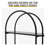 Arched Ceiling + 4-Layer Open Shelving + Double-Door Roller Shutter Display Case Display Rack with Black US Standard Socket (1USB+1Type-C) & Particleboard Melamine Veneer & Iron Pipe Spray Paint 31.5*13.78*70.87in Black - Image 6