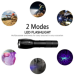 2 IN 1 LED Flashlight UV + white Zoomable LED Flashlight Detection Lamp(US Logistics only For USPS.TK/TMEU only For self-pickup) - Image 3