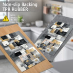 Three-piece kitchen rug set, non-slip and washable, abstract pattern kitchen hallway rug, soft and comfortable, suitable for sinks, floors, entrances, hallways and bathrooms. - Image 6
