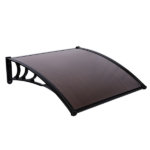 Same Code 83221385 100 x 100 Household Application Door & Window Rain Cover Eaves Canopy Brown & Black Bracket