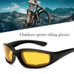 1 pairs Motorcycle Sports Biker Riding Glasses Wind Resistant Eye Protection Sports Goggles Cycling Glasses Sunglasses Yellow Color(US Logistics only For USPS.TK/TMEU only For self-pickup)