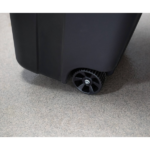 (2 pack)32 Gallon Wheeled Heavy Duty Plastic Garbage Can, Attached Lid, Black - Image 5