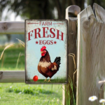 CIFbuy Vintage Fresh Chicken Farm Eggs Metal Tin Sign" Rustproof UV Resistant Weatherproof Durable Iron Wall Art, Iron Wall Art, 2D Flat Unframed 1pc Tin SigikTok, Tin SigikTok, t Self-pickup Logiopics - Image 6