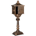 Cast Aluminum Mailbox with Post, Heavy Duty Postal Box with 2 Keys, Baffle Door, Expansion Bolts, Address Panel, In-Ground Large Security Mailbox for Outside, Antique Bronze - Image 13