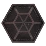 22" Hexagonal Shaped Iron Brazier Wood Burning Fire Pit Decoration for Backyard Poolside - Image 37