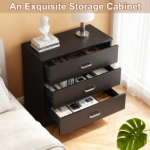 3-Drawer P2 Particleboard Bedside Table with Melamine Finish Drawer Cabinet Lockers 25.98*12.99*22.05in White =61558050 - Image 7