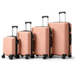 Non-TSA customs lock four-in-one PP trolley suitcase, available in 16in, 20in, 24in, and 28in sizes, in pink - Image 21
