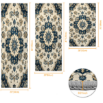 Three-piece kitchen rug set, non-slip and washable, abstract pattern kitchen hallway rug, soft and comfortable, suitable for sinks, floors, entrances, hallways and bathrooms. - Image 3