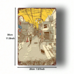 CIFbuy 1pc Japanese Street Scene Metal Sign, 8x12 Inch Iron Plate Wall Art, Durable 2D Flat Indoor Wall Plaque, Cozy Room Decor Accent TikTok, TikTok, Self-pickup Logiopics - Image 2