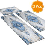 Three-piece kitchen rug set, non-slip and washable, abstract pattern kitchen hallway rug, soft and comfortable, suitable for sinks, floors, entrances, hallways and bathrooms. - Image 2