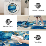 Three-piece kitchen rug set, non-slip and washable, abstract pattern kitchen hallway rug, soft and comfortable, suitable for sinks, floors, entrances, hallways and bathrooms. - Image 4