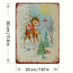 CIFbuy 1PC Rustic Iron Metal Wall Sign Winter Reindeer Snowy Woods Pattern No Text Christmas Holiday Home Outdoor Wall Art Decor Orname TikTok, TikTok, name Self-pickup Logiopics - Image 2