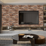 10 pcs 3D Wall Brick Self Adhesive Removable Wallpaper 11.8 x 11.8 Inch Wallpaper Brick Breakaway Wall Decals Vintage Faux Brick Wallpaper Brown for Fireplace Kitchen Backsplash - Image 6