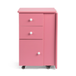 Nail Desk Folding Table, Pink MDF Manicure Station w/ 2 Drawers & 1 Door Cabinet for Nail Art Salon Home Beauty - Image 6