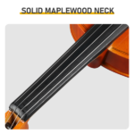 Brand new 4/4 acoustic matte tiger stripe violin set includes phonetic symbols sticker, tuner, string set, shoulder rest, rosin, bow, and premium gift box. - Image 4