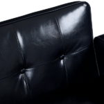 Modern PU Leather Futon Sofa with Tufted Backrest, Adjustable Reclining Couch with Wood & Metal Legs, Mid-Century Style Sofa for Living Room - Image 15