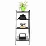 4 Tier Iron Bookshelf, Freestanding Metal Bookcase Storage Shelf for Books and Decor, 23.62 x 13.78 x 57.87 in, Black(Shipment from Walmart) - Image 3
