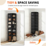 7-tier, 360° rotating wood-plastic composite shoe rack, 60*60*184cm, black - Image 10